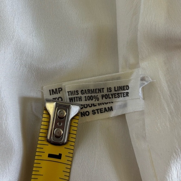 Private Label By Events Silk Single-Breasted Cream Blazer Size 12 Ornate Buttons - Picture 11 of 15